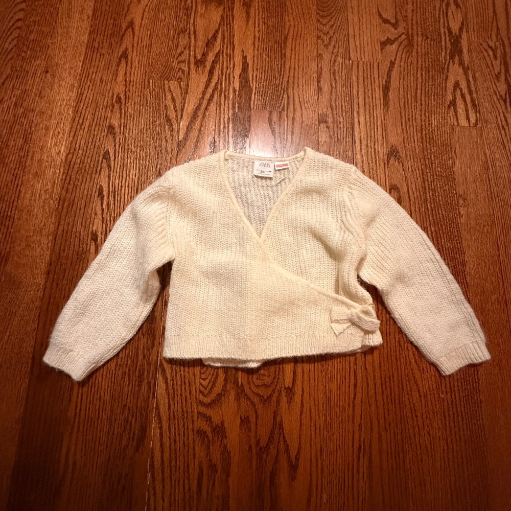 NWOT Zara Wrap Cropped Sweater 2-3 Years - Picture 2 of 8